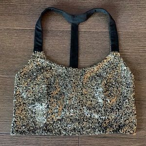 Gold glitter crop top